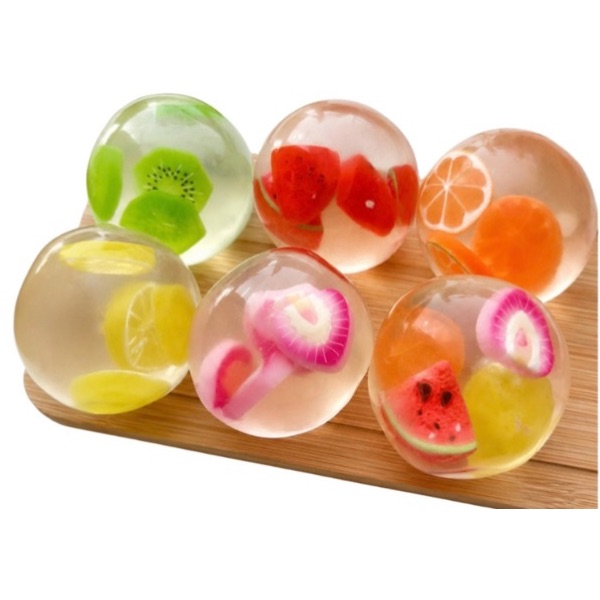 Vaseline Filled Fruit Squishy Ball