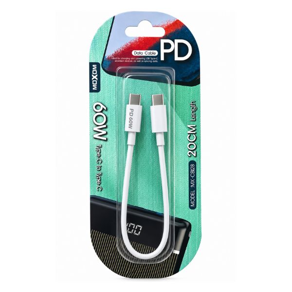 MOXOM MX-CB28 USB-C to USB-C Fast Charging Cable PD 60W – 20cm
