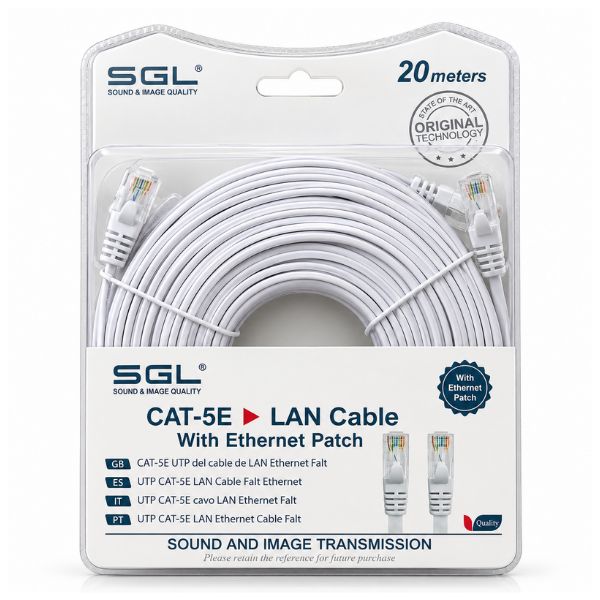 SGL CAT5e Flat Ethernet LAN Cable