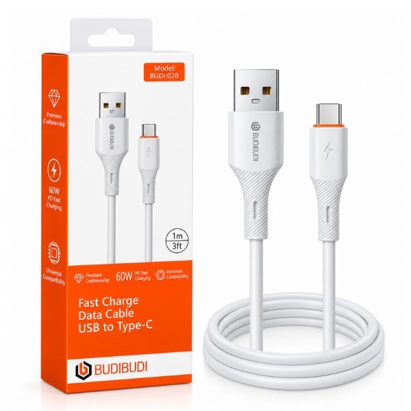 BUDIBUDI BUDI-028 USB-A to USB-C Fast Charging & Data Cable 60W – 1m