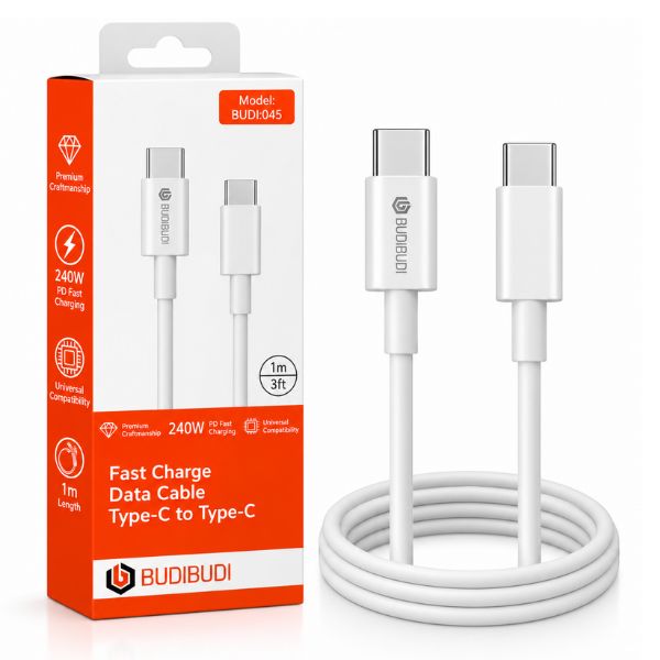 BUDIBUDI BUDI-045 USB-C to USB-C Fast Charging & Data Cable 240W – 1m
