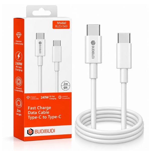 BUDIBUDI BUDI-049 USB-C to USB-C Fast Charging & Data Cable 240W – 2m