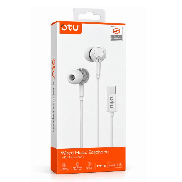 OTU HJ-15 Wired Type-C Earphones with Microphone