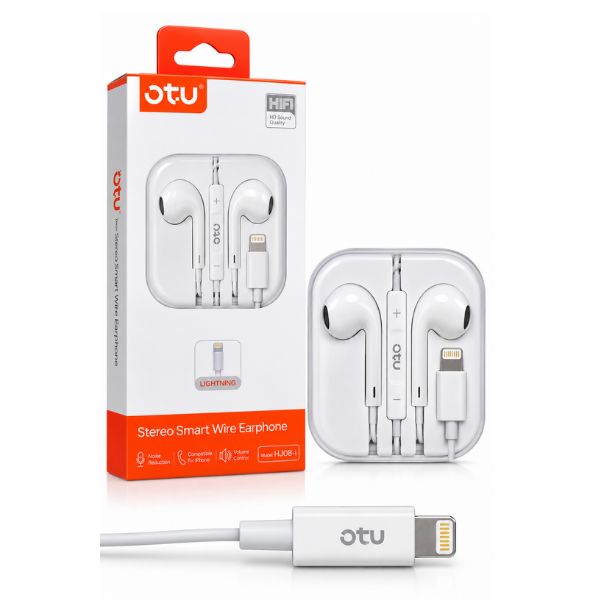 OTU HJ08-i Wired Lightning Earphones with Microphone & Volume Control