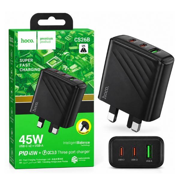 45W PD Fast Charging UK Adapter