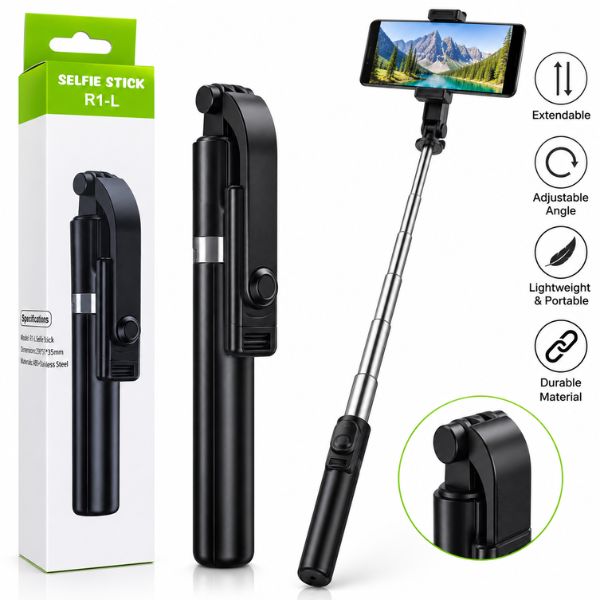 Extendable Selfie Stick with Adjustable Phone Holder