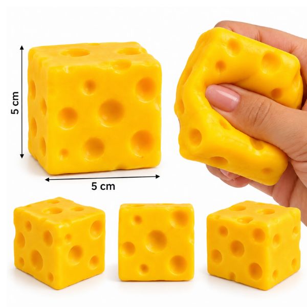 Crunchy Cheese Squishy – 5cm Stress Relief Fidget Toy