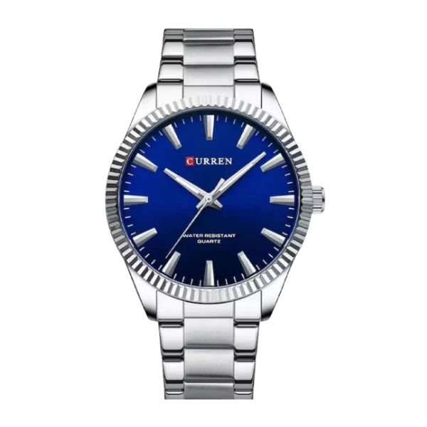 Curren Men’s Watch – Blue Dial with Stainless Steel Bracelet
